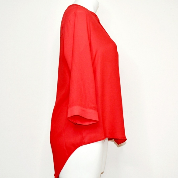 Dana Buchman Women V-Neck  Red Blouse Size M - Picture 4 of 9